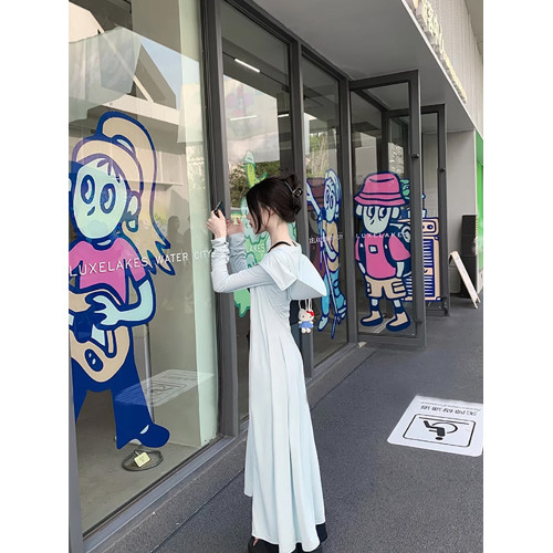 全身防曬衣女2025夏季新款修身收腰輕薄海邊防曬裙外套開衫超長款