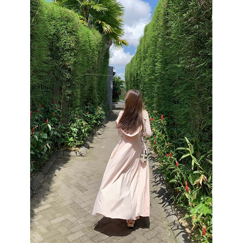 全身防曬衣女2025夏季新款修身收腰輕薄海邊防曬裙外套開衫超長款