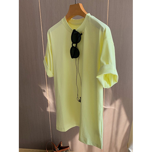 今年流行漂亮奶黃色短袖T恤女夏季新款溫柔減齡上衣百搭