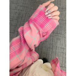 時尚洋氣多巴胺格子襯衫女外穿秋季新款寬鬆慵懶風薄款襯衣防曬衫