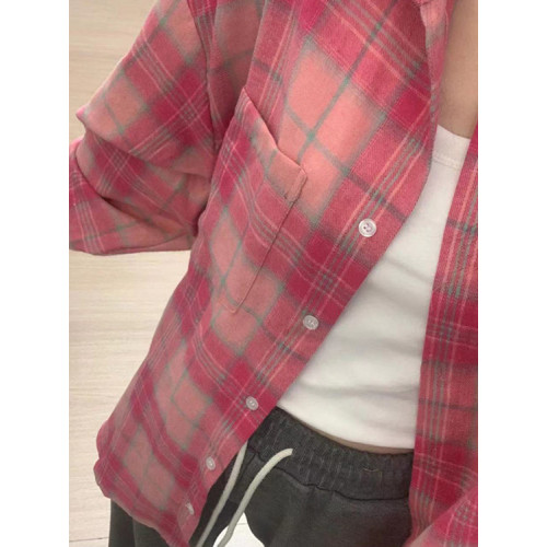 時尚洋氣多巴胺格子襯衫女外穿秋季新款寬鬆慵懶風薄款襯衣防曬衫