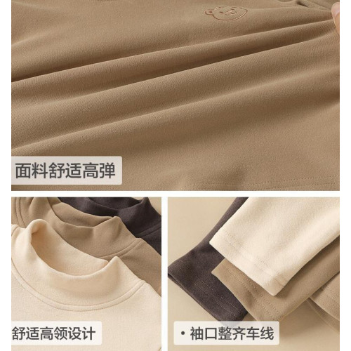 超萌嬰兒服冬款外出衣服德絨高領打底衫男女寶寶一體絨休閒保暖衣