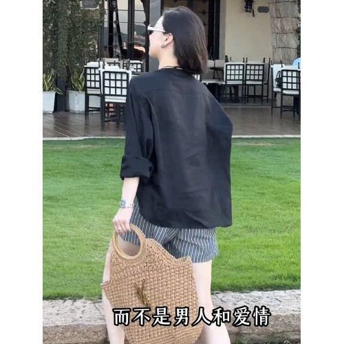 法式赫本風寬鬆顯瘦遮肉氣質襯衫女士春夏極簡風通勤休閒百搭上衣