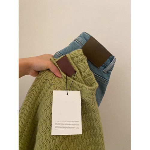 廣州十三行高品質南瓜橘色麻花套頭毛衣女秋冬軟糯溫柔風針織上衣