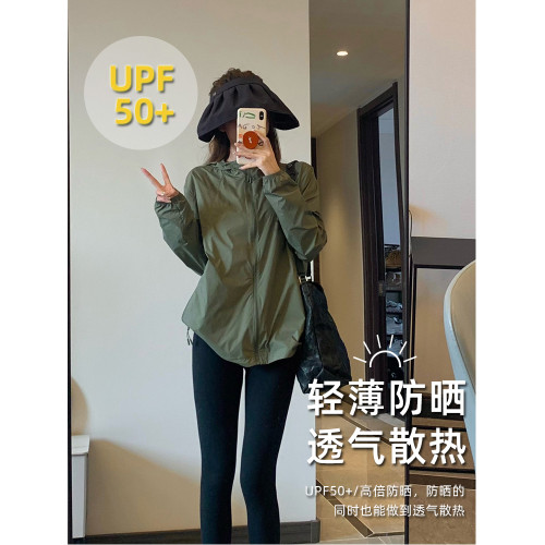速乾涼感防曬衣女春夏季款upf50+寬鬆休閒透氣薄款戶外長袖防曬服
