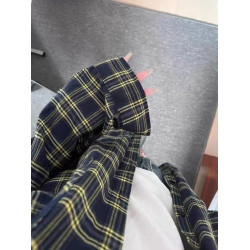 磨毛棉格子襯衫女內搭曡穿春秋薄外套長袖上衣格子衫復古襯衣秋冬