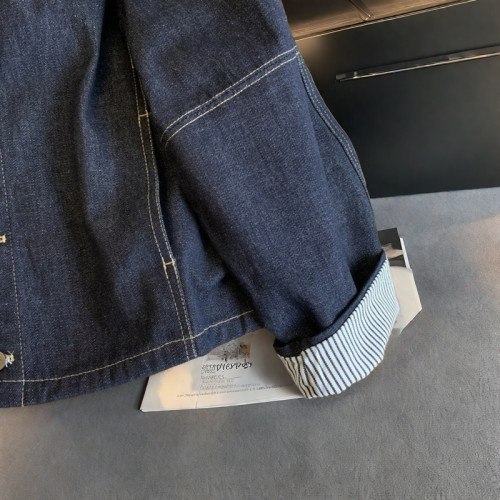 廣州十三行高貨爆款~拼接撞色明線繙領牛仔外套女春秋寬鬆小個子