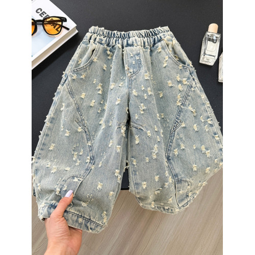 男小童褲子春裝2025新款春秋款酷帥氣時髦小男孩春季百搭牛仔褲潮