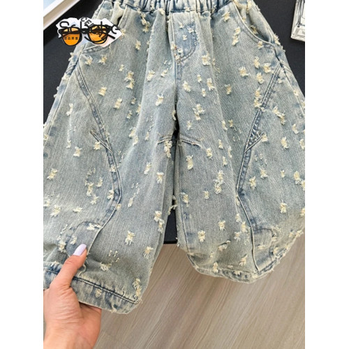 男小童褲子春裝2025新款春秋款酷帥氣時髦小男孩春季百搭牛仔褲潮