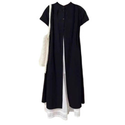 夏季新品薄款寬鬆曡穿長款襯衣百搭折曡女設計防曬衣高級感山本風