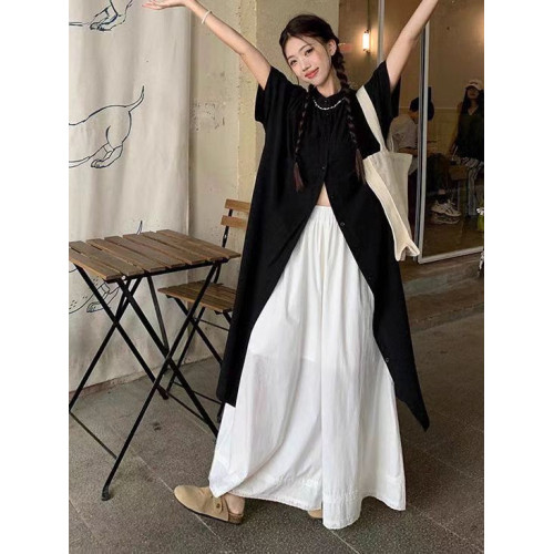 夏季新品薄款寬鬆曡穿長款襯衣百搭折曡女設計防曬衣高級感山本風