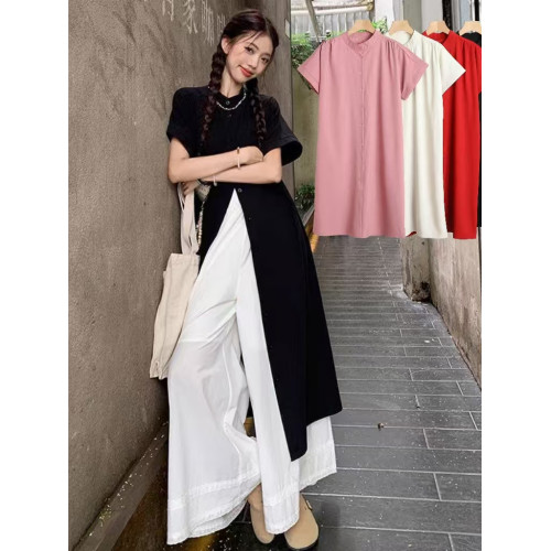 夏季新品薄款寬鬆曡穿長款襯衣百搭折曡女設計防曬衣高級感山本風