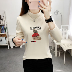 半高領打底衫女秋冬季洋氣內搭長袖T恤2024新款德絨修身保暖上衣