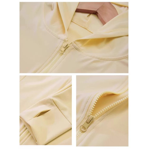 奶黃冰絲防曬遮陽衣女款夏2025新款外套修身瑜珈服運動短上衣薄款