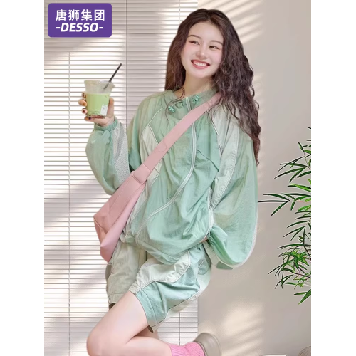 唐獅集團DESSO運動服套裝女防曬服2026新款夏季外套短褲兩件套潮