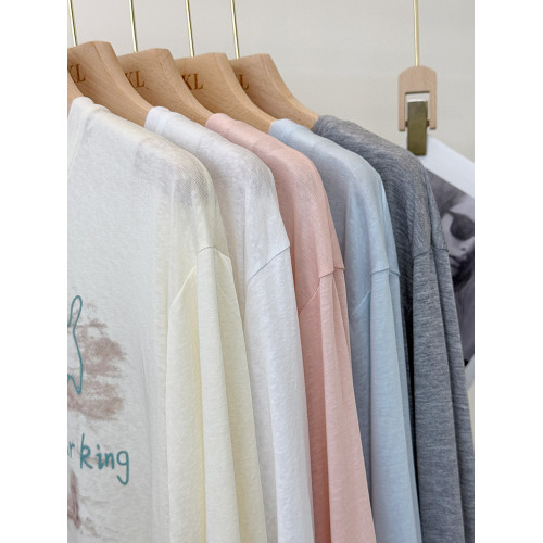 涼感透氣防曬萊賽爾天絲t恤罩衫外穿女夏季2025新款趣味印花上衣