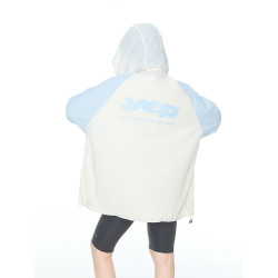 2025夏款upf50+潮流撞色連帽防曬衣男女同款透氣戶外寬鬆印花外套