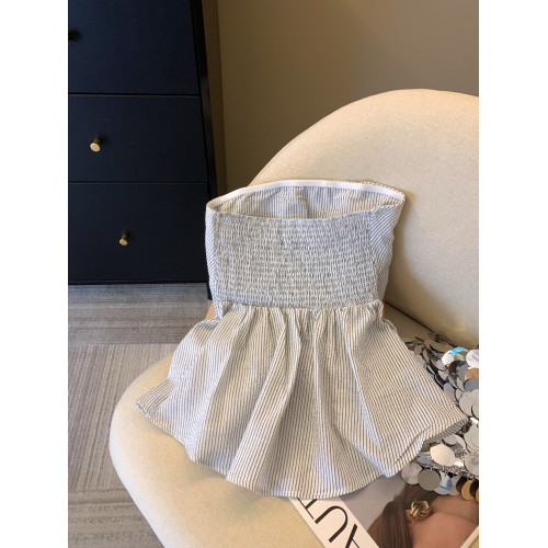 自畱爆款推薦~辣妹風扭結條紋抹胸背心女2026夏季辣妹裹胸小上衣