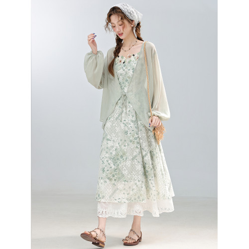 三寸藕【靈動青檸】2025秋季新款綠色薄款防曬開衫搭配吊帶裙外套