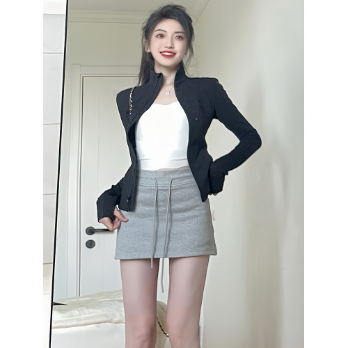 黃色立領防曬衣女款夏季輕薄短款修身冰絲戶外防紫外線防曬服外套