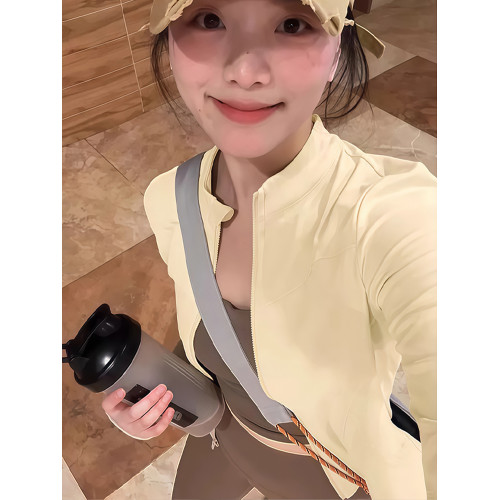 黃色立領防曬衣女款夏季輕薄短款修身冰絲戶外防紫外線防曬服外套