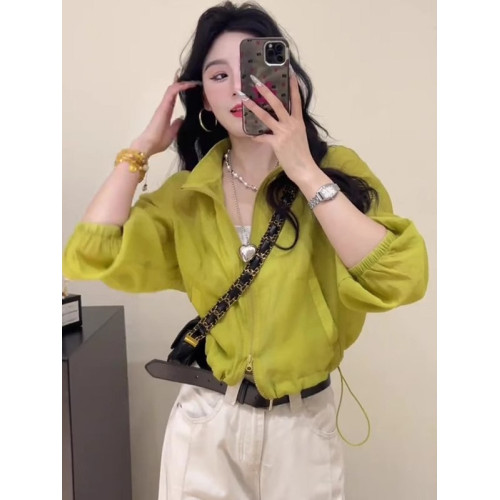 短款外套薄款亞麻防曬衣女2026新款爆款夏季設計感抽繩立領上衣女