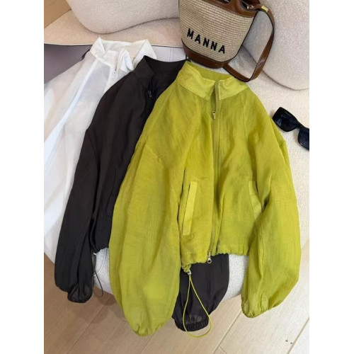 短款外套薄款亞麻防曬衣女2026新款爆款夏季設計感抽繩立領上衣女