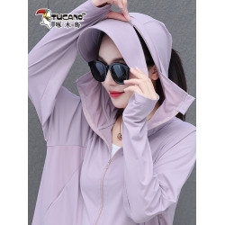 啄木鳥冰絲防曬衣女夏季2025新款透氣戶外防紫外線外套遮肉上衣女