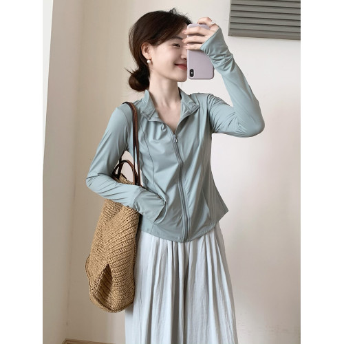 話裡精緻時尚涼感防曬衣2025秋季新款韓版薄款舒適顯瘦長袖上衣女