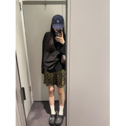 美式高街松弛感黑色簡約長袖防曬罩衫女夏季原宿風休閒寬鬆上衣潮