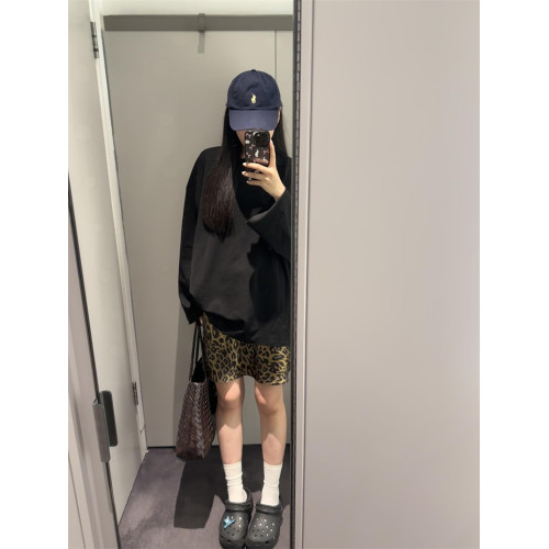 美式高街松弛感黑色簡約長袖防曬罩衫女夏季原宿風休閒寬鬆上衣潮