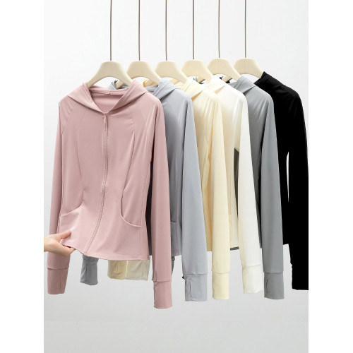 口袋防曬衣女款2025新款防紫外線冰絲涼感薄款修身超火連帽防曬服