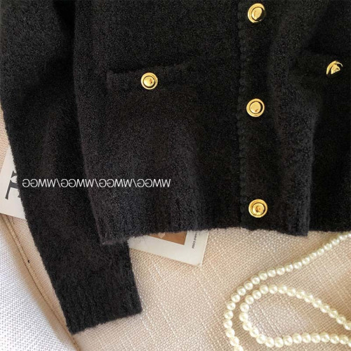 意料之外的腔調和時髦~毛衣開衫外套加厚POLO領寬鬆短款針織上衣