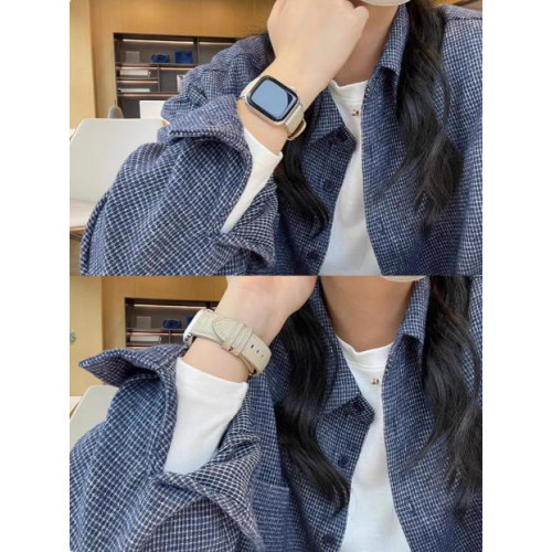 磨毛棉格子襯衫女春秋2025新款韓系chic復古寬鬆內搭曡穿上衣外套