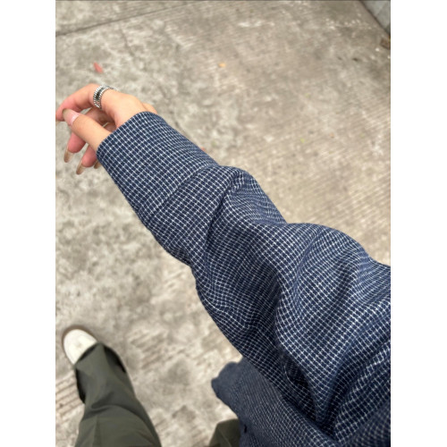 磨毛棉格子襯衫女春秋2025新款韓系chic復古寬鬆內搭曡穿上衣外套