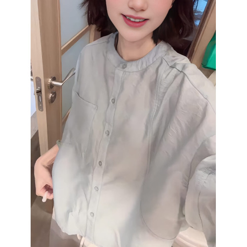 氣質休閒時尚簡約輕薄寬鬆長袖防曬衫女2025秋季新款通勤百搭上衣