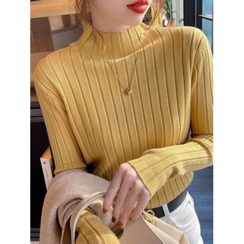 撿漏南油歐貨折釦店女裝剪標純色打底衫女秋冬內搭半高領針織上衣