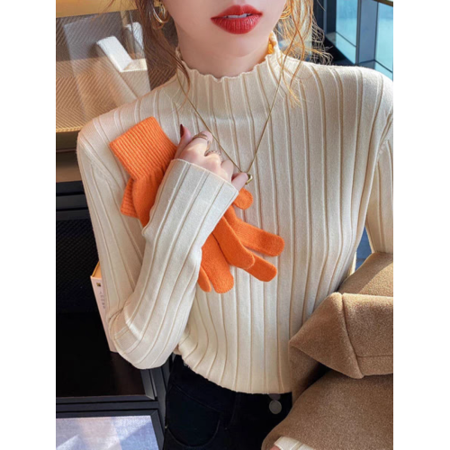 撿漏南油歐貨折釦店女裝剪標純色打底衫女秋冬內搭半高領針織上衣