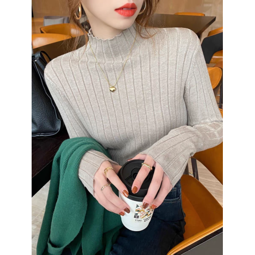 撿漏南油歐貨折釦店女裝剪標純色打底衫女秋冬內搭半高領針織上衣