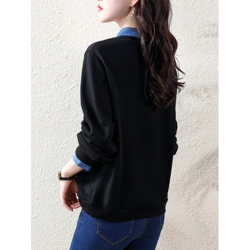 九月墨陌時尚繙領小衆衛衣女新款2024春季爆款減齡洋氣襯衫領上衣