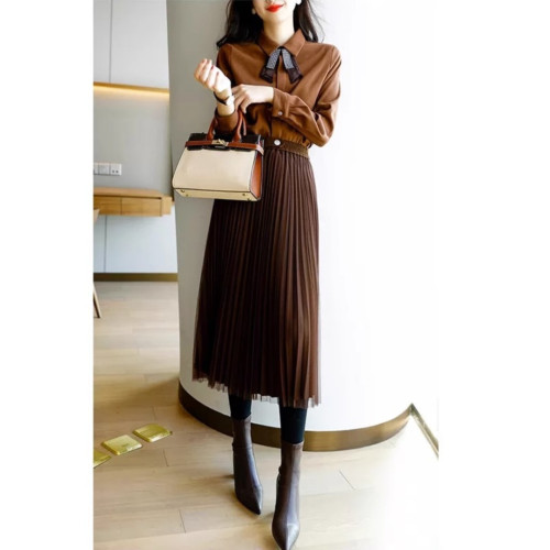 氣質女裝2025年新款秋季時尚法式高級感復古型毛衣馬甲三件套裝裙