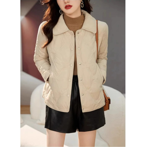 時尚高級感2025年新款冬季女裝法式設計加絨加厚菱格棉衣服短外套