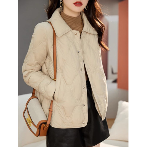 時尚高級感2025年新款冬季女裝法式設計加絨加厚菱格棉衣服短外套