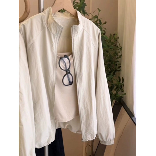 韓版休閒立領防曬衣薄款外套夏季新款戶外寬鬆沖鋒衣運動夾克女潮