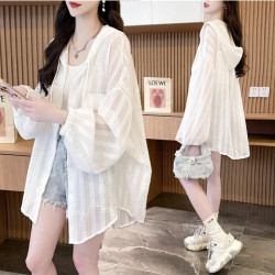 中長款薄款冰絲襯衫防曬衣女夏季2026新款寬鬆大碼防曬服開衫外套