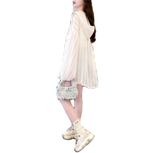 中長款薄款冰絲襯衫防曬衣女夏季2026新款寬鬆大碼防曬服開衫外套