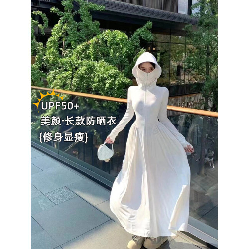 防曬衣女2026新款夏季透氣防紫外線戶外超長款冰絲防曬服輕薄外套