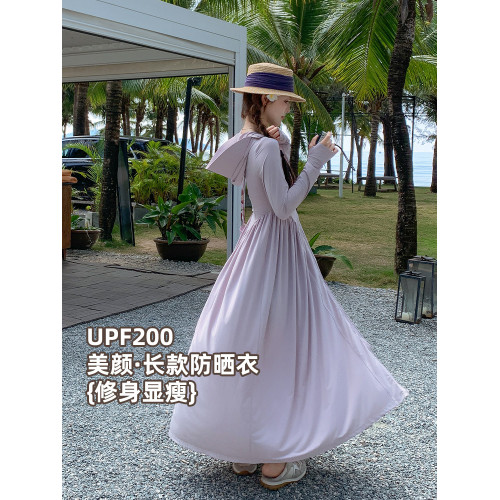 防曬衣女2026新款夏季透氣防紫外線戶外超長款冰絲防曬服輕薄外套