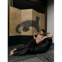 新中式國風竹子印花掛脖背心女高級感修身無袖打底上衣