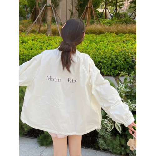 韓國matin kim沖鋒衣外套女迪麗熱巴同款垃圾袋薄款防曬衣情侶款